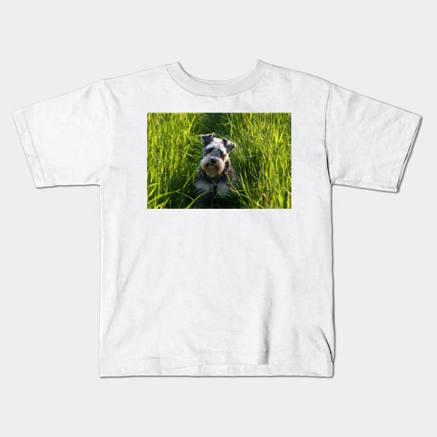 Flo in the Grass Kids T-Shirt by GeoffCarpenter